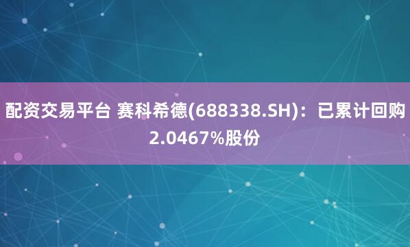 配资交易平台 赛科希德(688338.SH)：已累计回购2.0467%股份