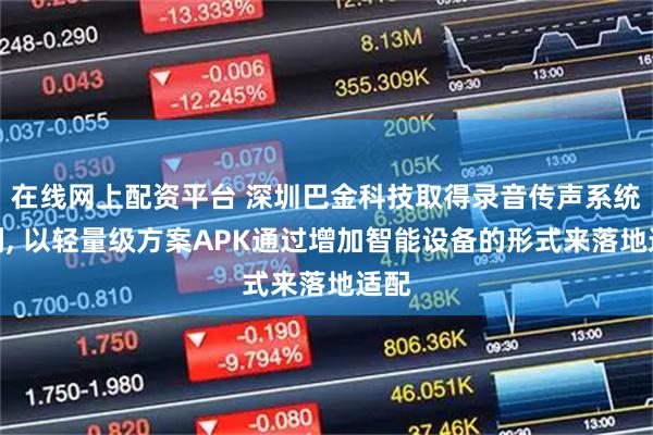 在线网上配资平台 深圳巴金科技取得录音传声系统专利, 以轻量级方案APK通过增加智能设备的形式来落地适配